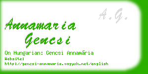 annamaria gencsi business card