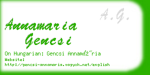 annamaria gencsi business card